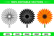 Flower Silhouette Vector Pack, an Object Graphic by Artonix (Thumbnail 1 of 3)