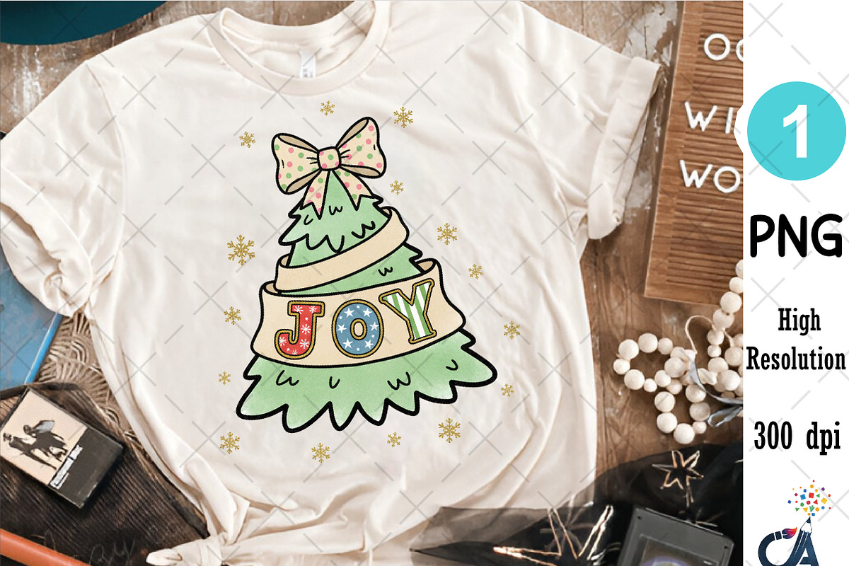 Christmas Tree With Bow, Joy PNG, an Illustration by Creative Art (Photo 6 of 6)