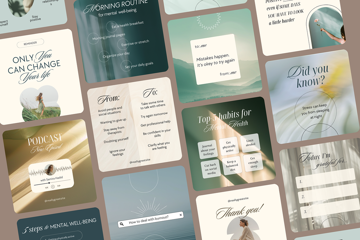 Mental Health Instagram Templates, a Social Media Template by Ollyta May (Photo 8 of 10)
