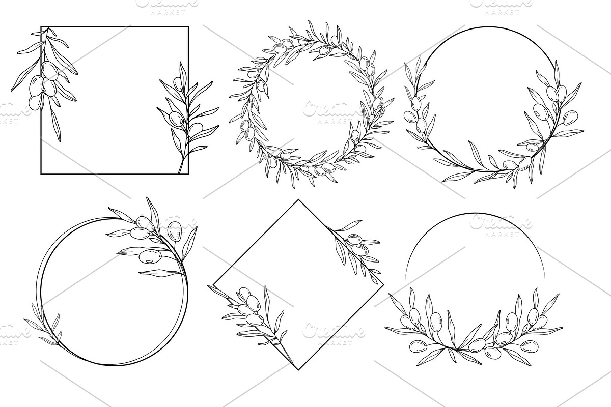 Olive Branch Line Art Clipart SVGs, a Decorative Illustration by Stellalunarts (Photo 7 of 12)