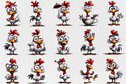 Quirky Funny Chicken Clipart, an Animal Illustration by Rose Art (Thumbnail 2 of 7)