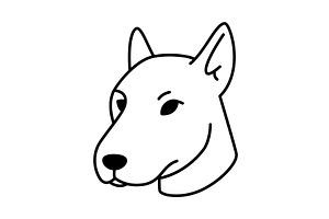 Strong bull terrier dog with pointed, an Animal Illustration by GraphiShop
