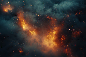 A stunning cosmic scene featuring vibrant orange and dark gray clouds, reminisc, a Background Photo by ImageMir