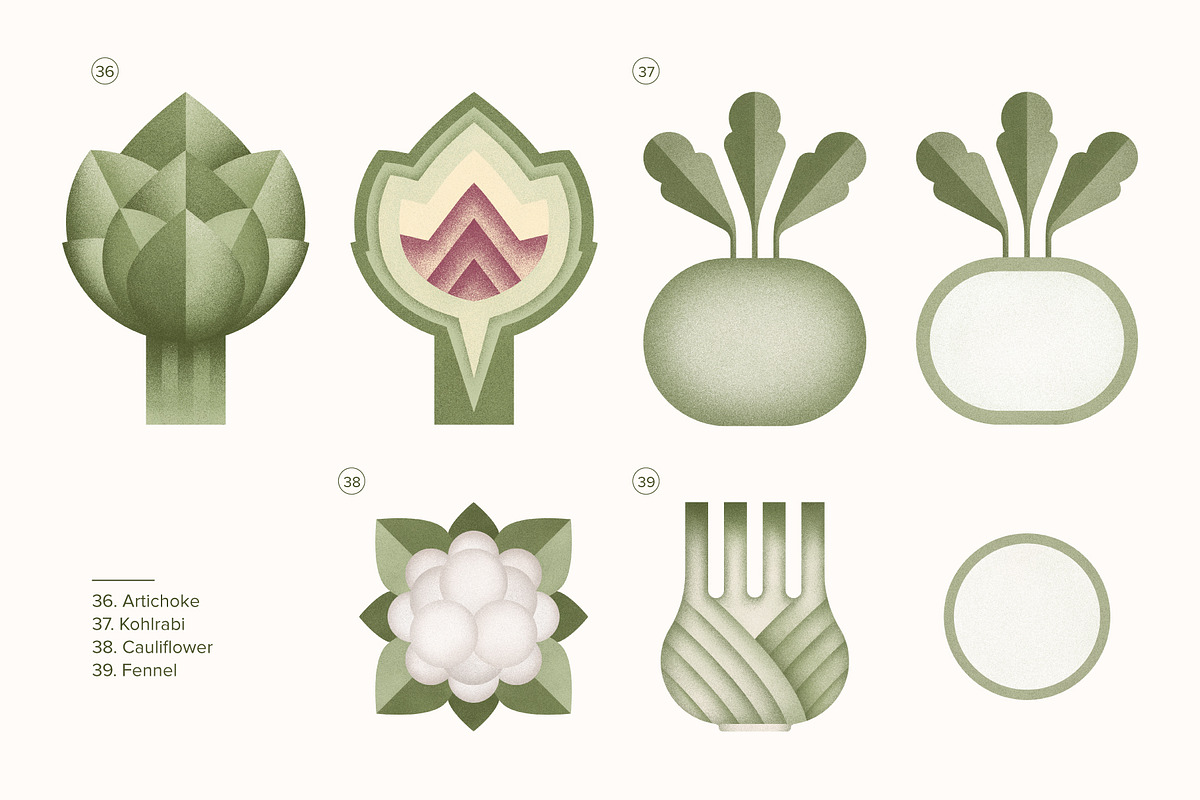 Vegan Illustration Set, a Food Illustration by Paulina Sara Design (Photo 10 of 12)