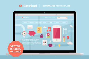 FlatPixel - Illustrated PSD Template