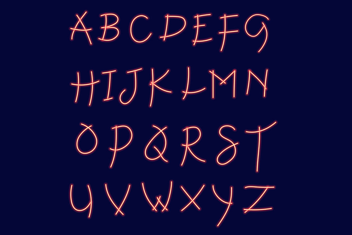 Neon Style Alphabet | Vector EPS10 preview 5