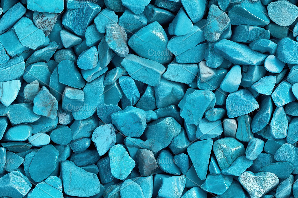 Seamless Turquoise collection of turquoise stones, showcasing their ...