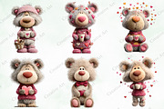 Whimsical Valentine Teddy Bear Clipa, an Illustration by Creative Art (Thumbnail 2 of 9)