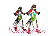 Modern Girl Christmas Wreath Clipart, an Illustration by HERRINGTON DESIGN (Thumbnail 2 of 2)