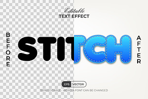 Stitch Blue Text Effect Style