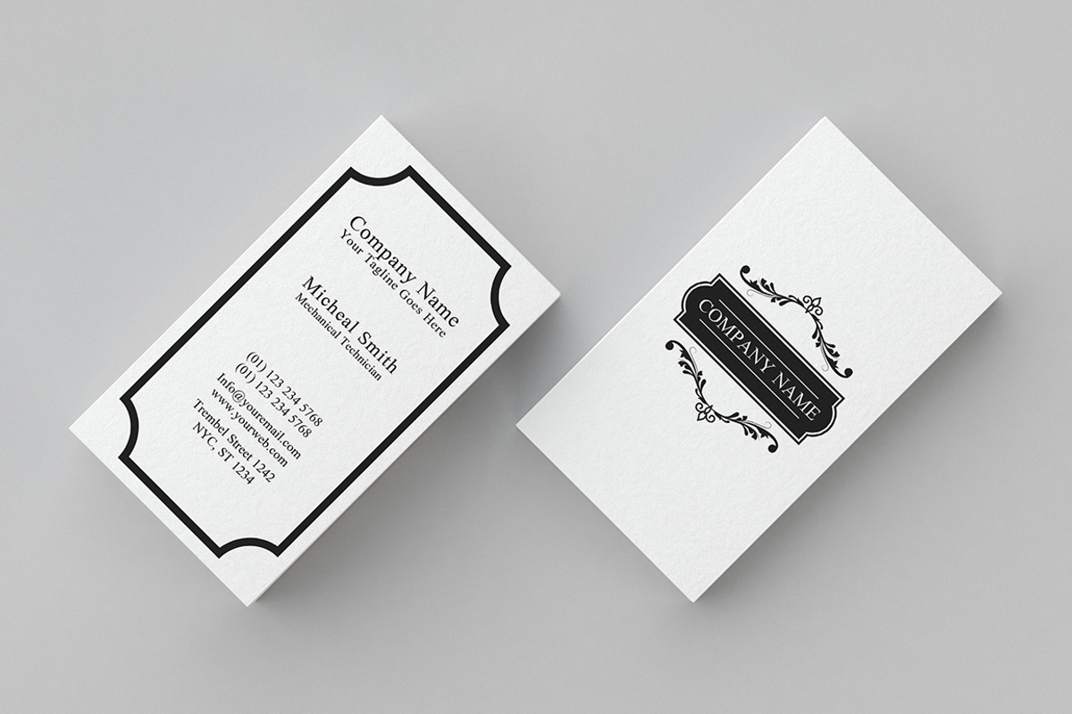 Minimal Vintage Business Card 2, a Business Card Template by Shahjhan (Photo 2 of 2)