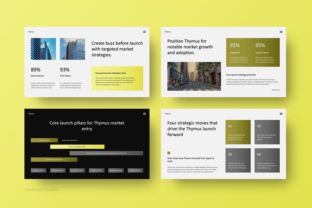 Dark Yellow Product Launch Strategy, a Presentation Template by FIBRINOSÄ (Photo 4 of 7)