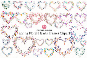 Spring Floral Hearts Frames Clipart, an Illustration by Designworld