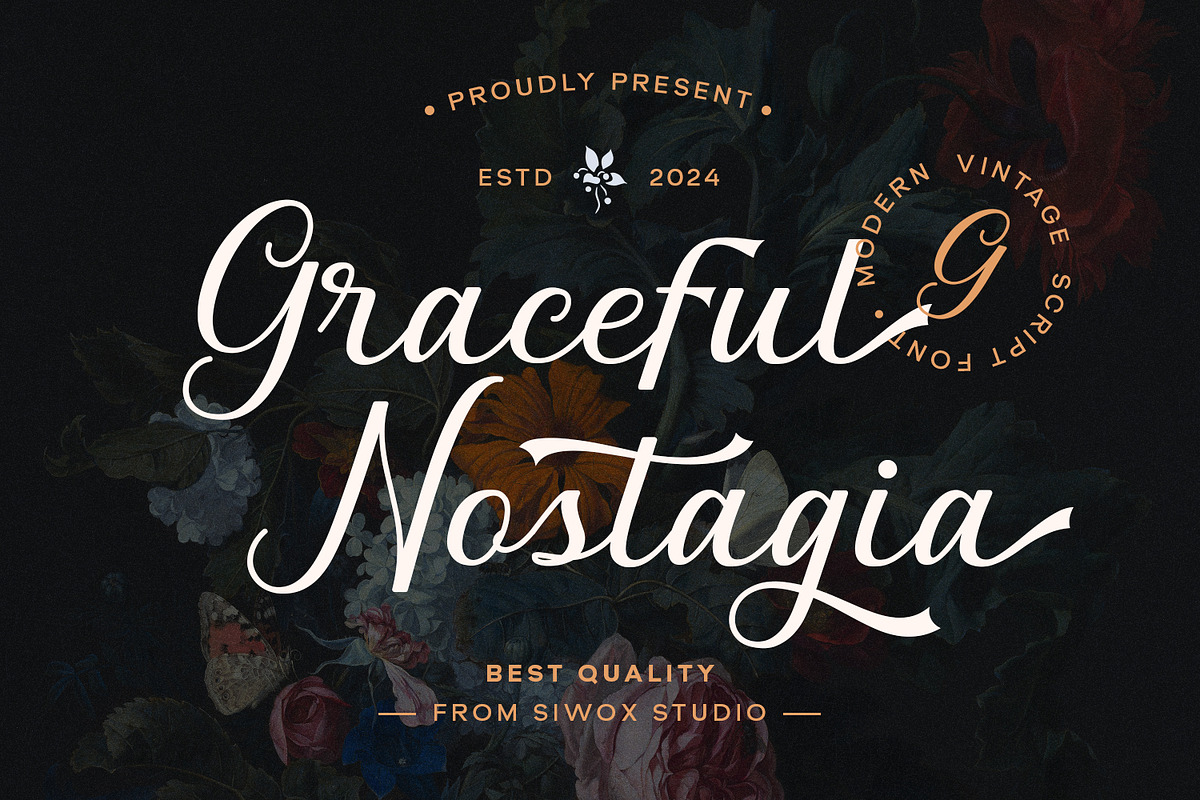 Graceful Nostagia Script Font, a Script Font by Siwox Studios (Photo 2 of 10)