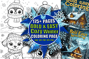 Bold And Easy Cozy Winter Coloring, an Animal Illustration by Printable Design Store (Thumbnail 1 of 3)