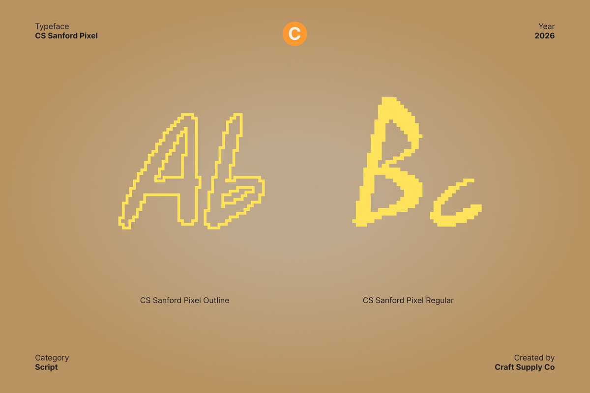 CS Sanford Pixel, a Handwritten Font by Craft Supply Co. (Photo 3 of 8)