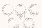 Linear Magnolia Flowers Wreath PNG, an Illustration by Color and Decor (Thumbnail 4 of 7)