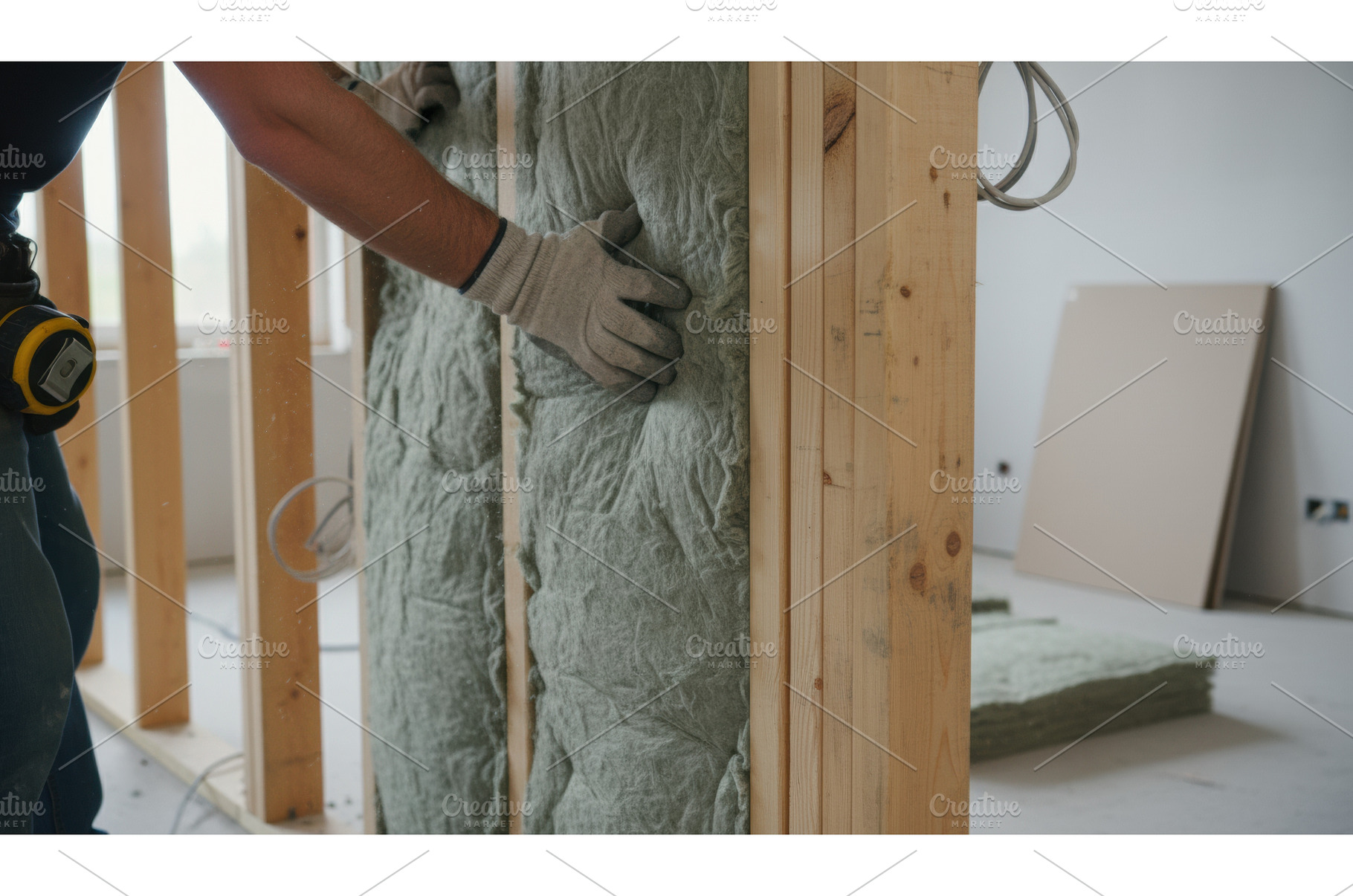 Worker installing thick green, an Architecture Photo by Igor Tichonow
