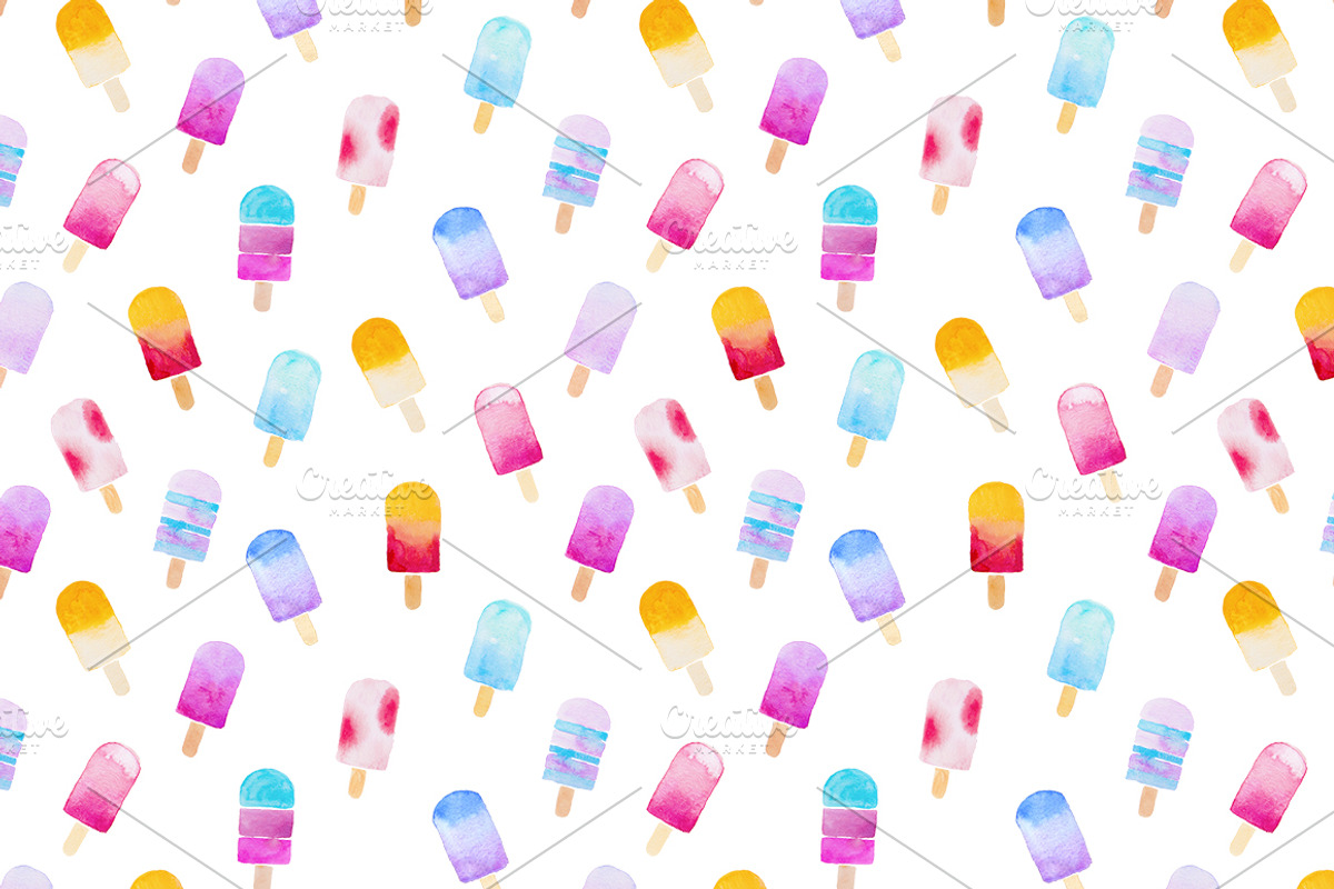 10 Watercolor Popsicles, a Food Illustration by Petite Salade (Photo 3 of 3)