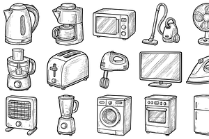 Kitchen and Home Appliances, an Object Graphic by nikagraphic