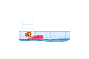 Girl relaxing on inflatable ring in, a Sport Illustration by pikepicture