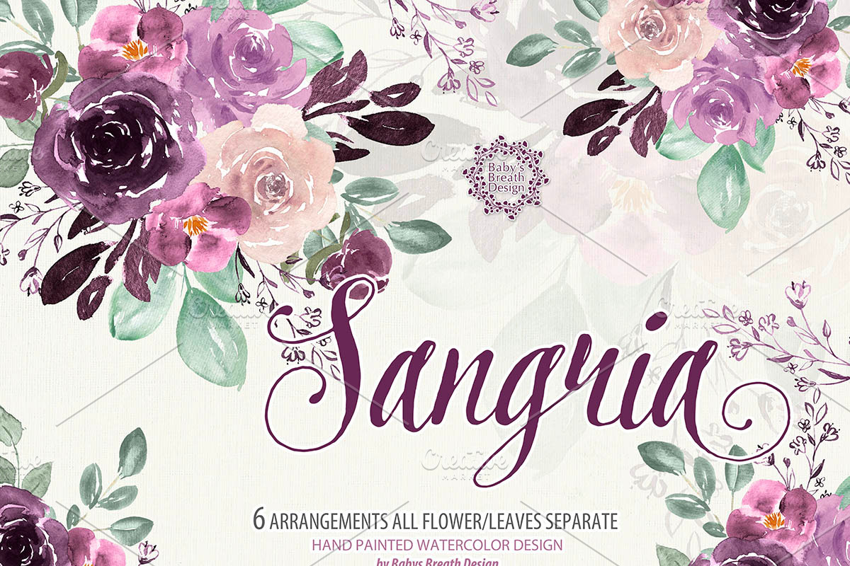Watercolor Sangria design, an Illustration by Babysbreath/Dandelionery (Photo 1 of 3)