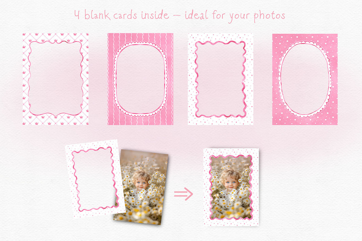Pink Watercolor Hand-Drawn Frames, an Object Graphic by Solo Art Original (Photo 11 of 14)