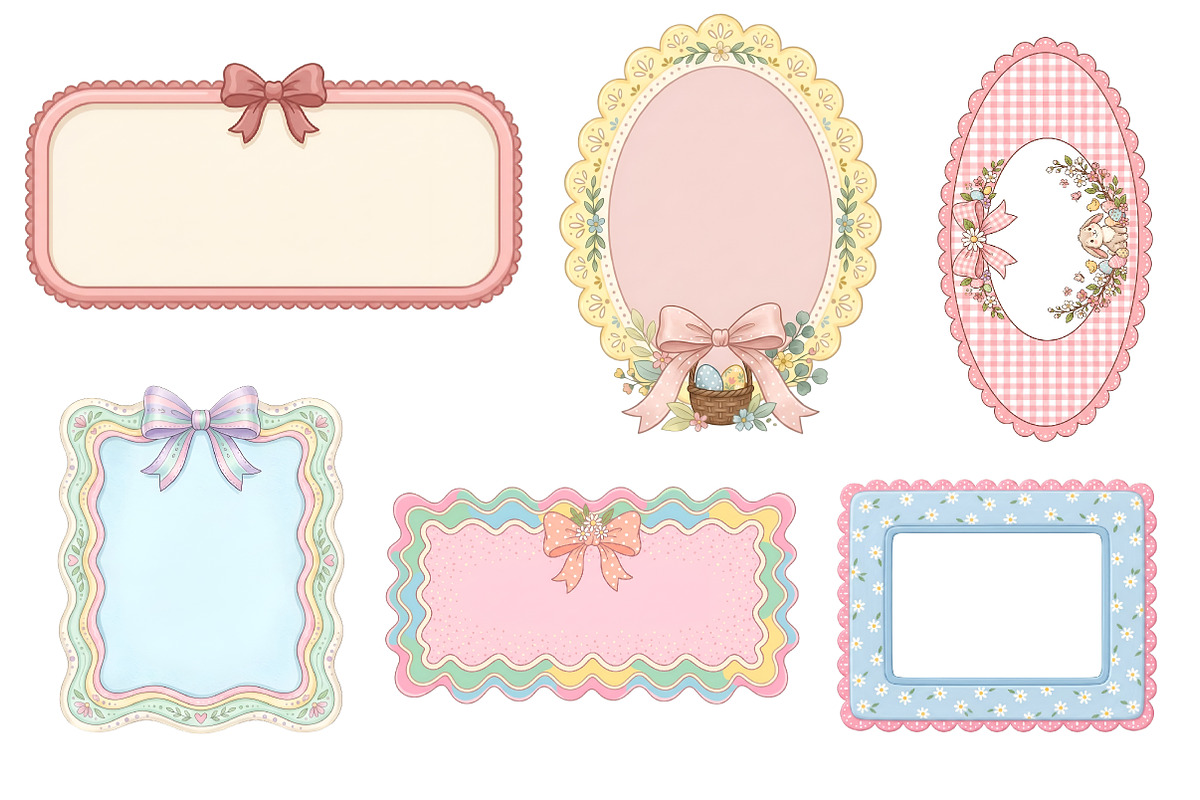 Easter Spring Cute Bow Frame Bundle, an Illustration by GatewayDesign (Photo 3 of 4)