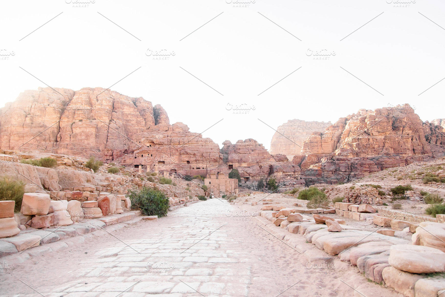 Ancient Petra Stone Road, a Photo by Kunkel Adventures