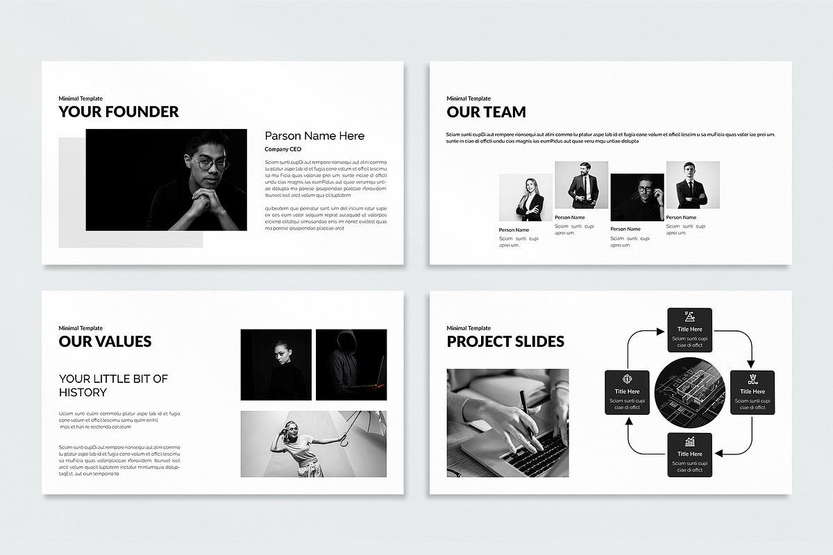 Minimal PowerPoint Template, a Presentation Template by Blackcloud_Creations (Photo 3 of 6)