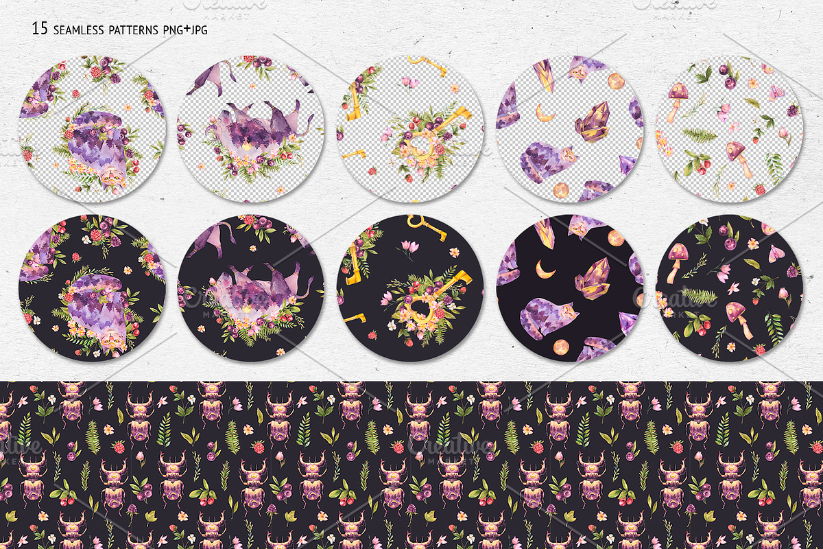 Watercolor Totem Animals, an Animal Illustration by Belusuab (Photo 12 of 14)