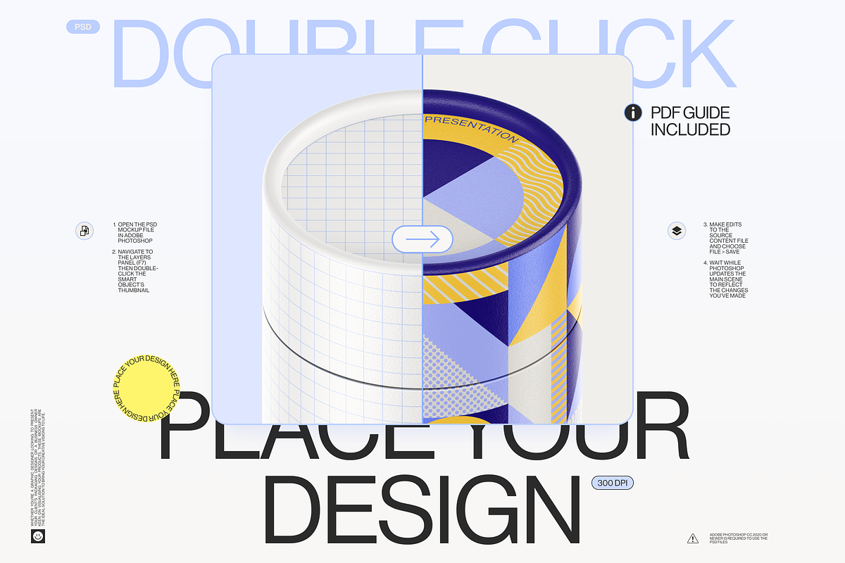 Paper Tube Package Mockup Set 2, a Cups & Container Mockup by Samolevsky (Photo 3 of 17)