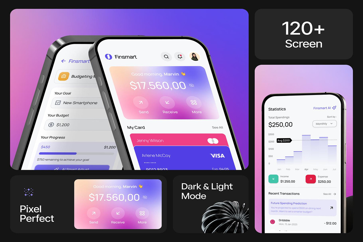 Finsmart Smart Secure Digital Bank, an UI Kit Template by Creative Perspective (Photo 2 of 7)
