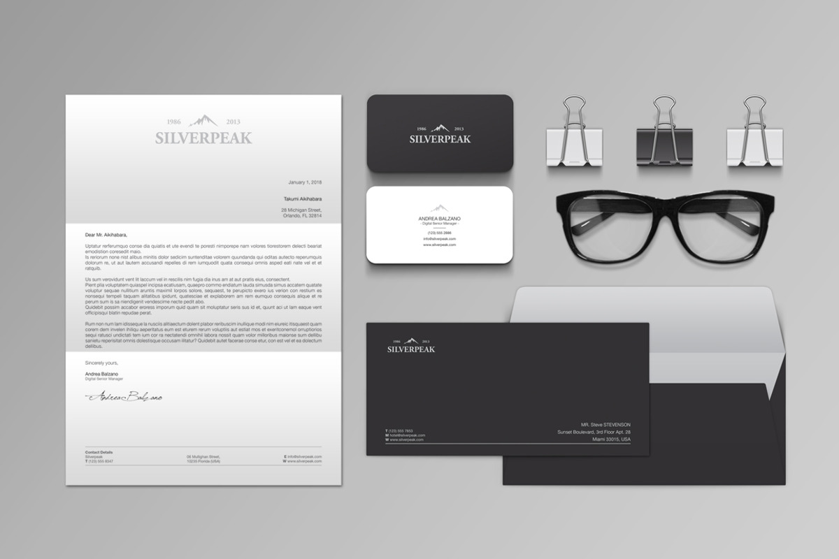 Silverpeak Stationery Set & Invoice, a Stationery Template by Andre28 (Photo 5 of 5)