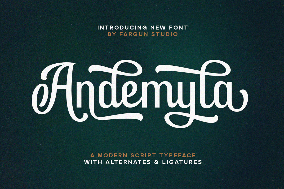 Andemyla Script, a Script Font by Fargun Studio (Photo 1 of 20)