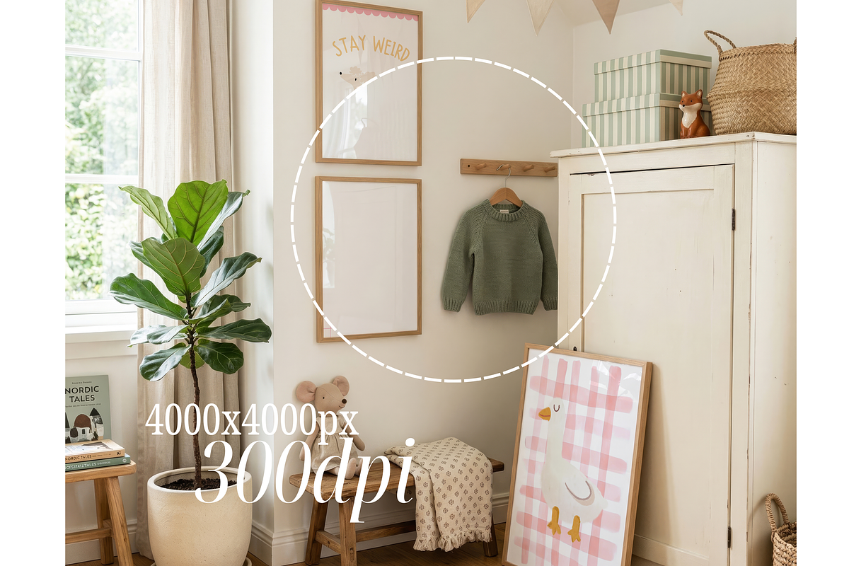Set Of 3 Frame Mockups Nursery Room, a Mockup by First Impression Mockups (Photo 2 of 4)
