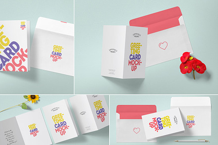 Greeting Card Mockups, a Print Template by ZippyPixels