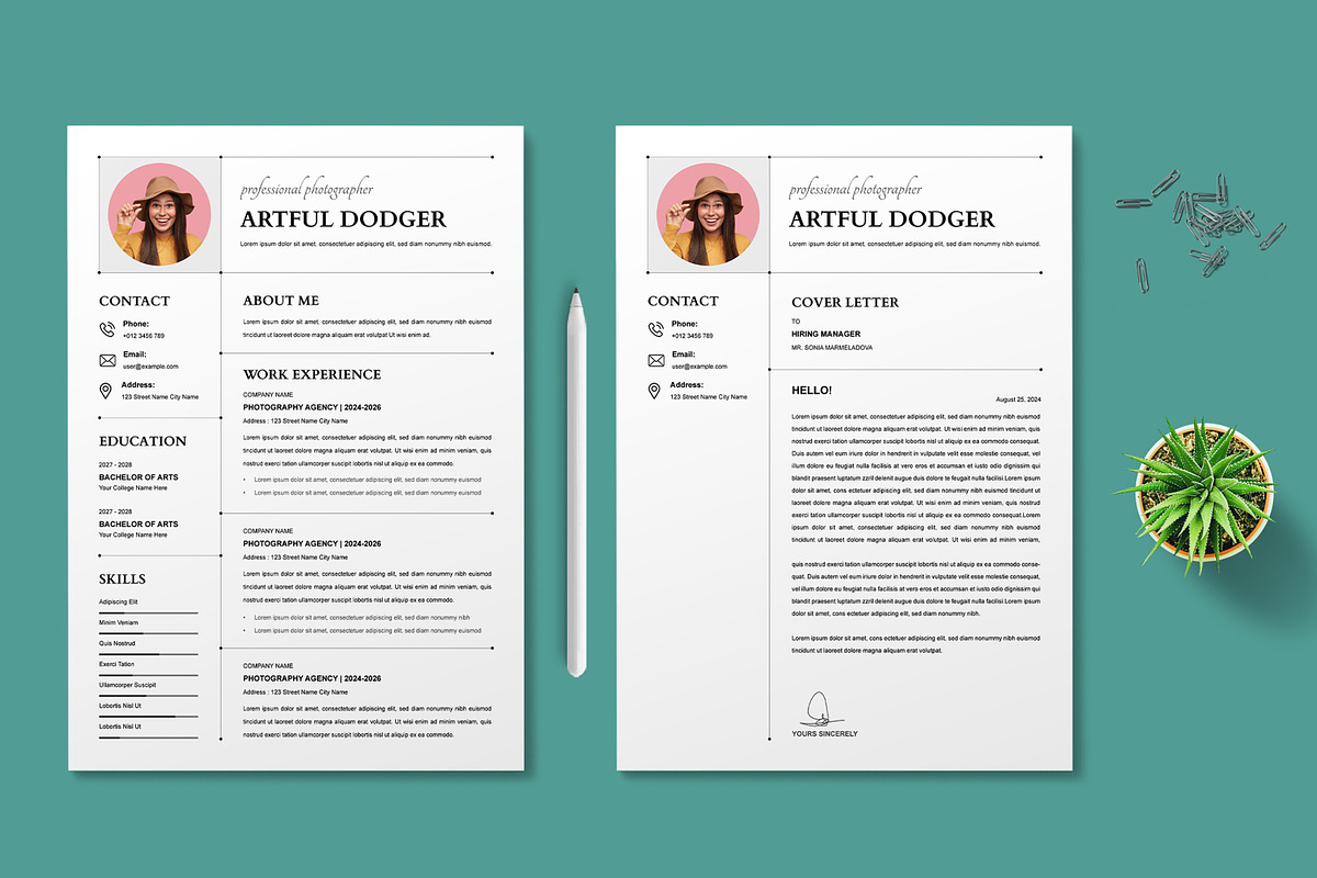 Resume Template Design Layout, a Resume Template by MightyDesign (Photo 1 of 8)