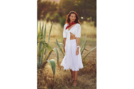 Woman in Elegant Summer Outfit, a Person Photo by Emotion photo