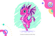 Colorful cartoon dragon. Tshirt, PNG, an Animal Illustration by KENO Mascots (Thumbnail 2 of 4)