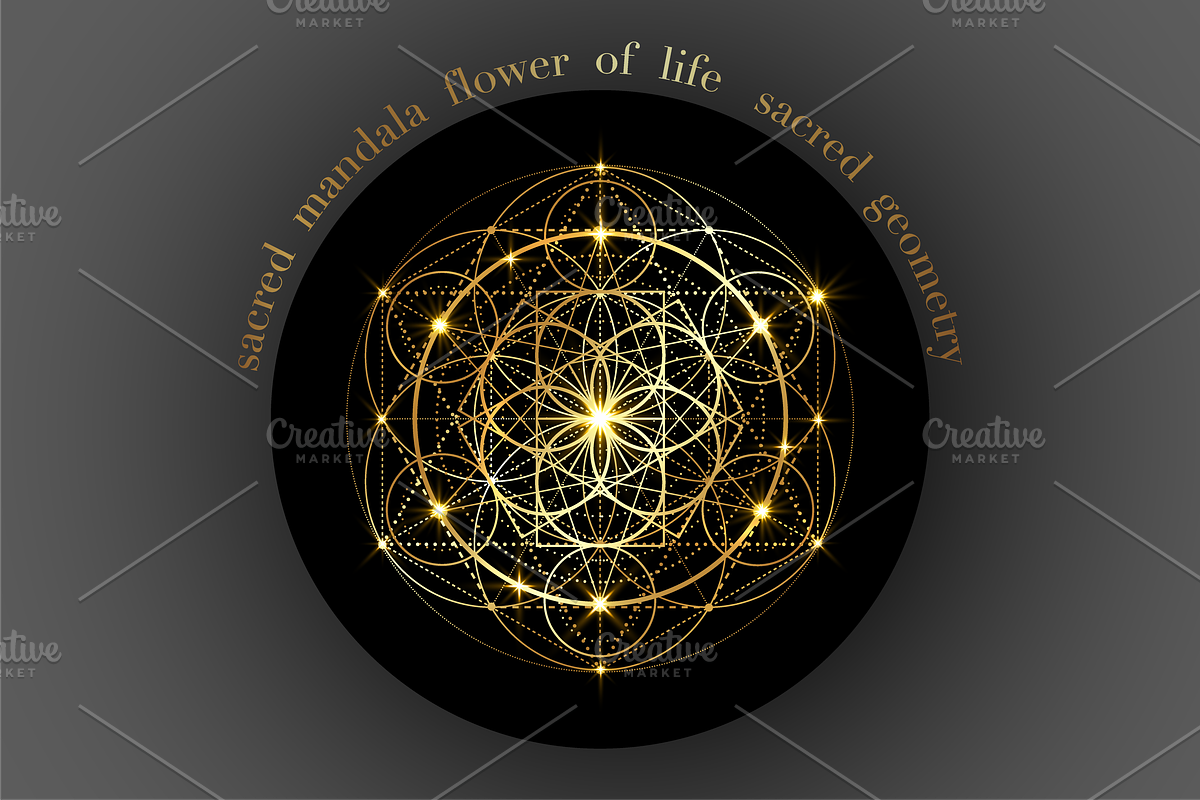Sacred Geometry gold Flower of life, an Object Graphic by GraphicRedStudio (Photo 2 of 2)