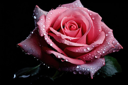 Beautiful pink rose with water drops, a Photo by Iftikhar Alam