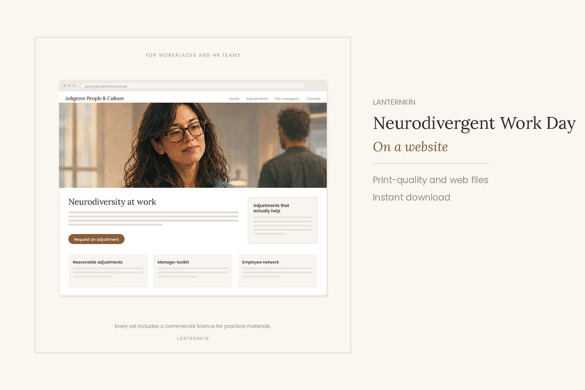 Neurodivergent at Work, Set of 24, a Person Illustration by LanternkinStudio (Photo 2 of 13)