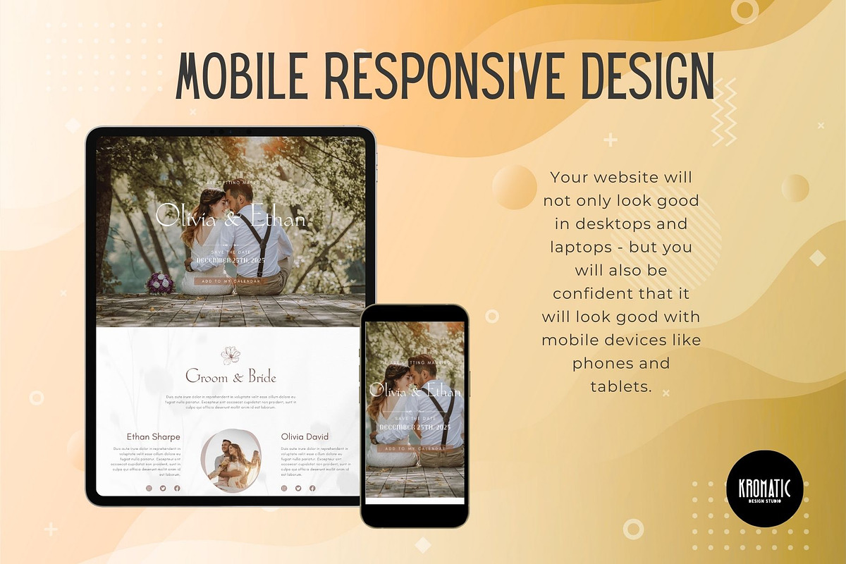 Wedding Invitation Website Template, a Landing Page Template by Kromatic Design Studio (Photo 7 of 8)