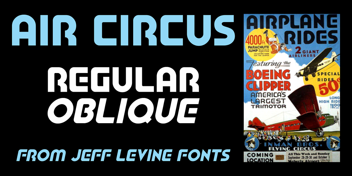 Air Circus JNL, a Sans Serif Font by Jeff Levine Fonts (Photo 1 of 5)