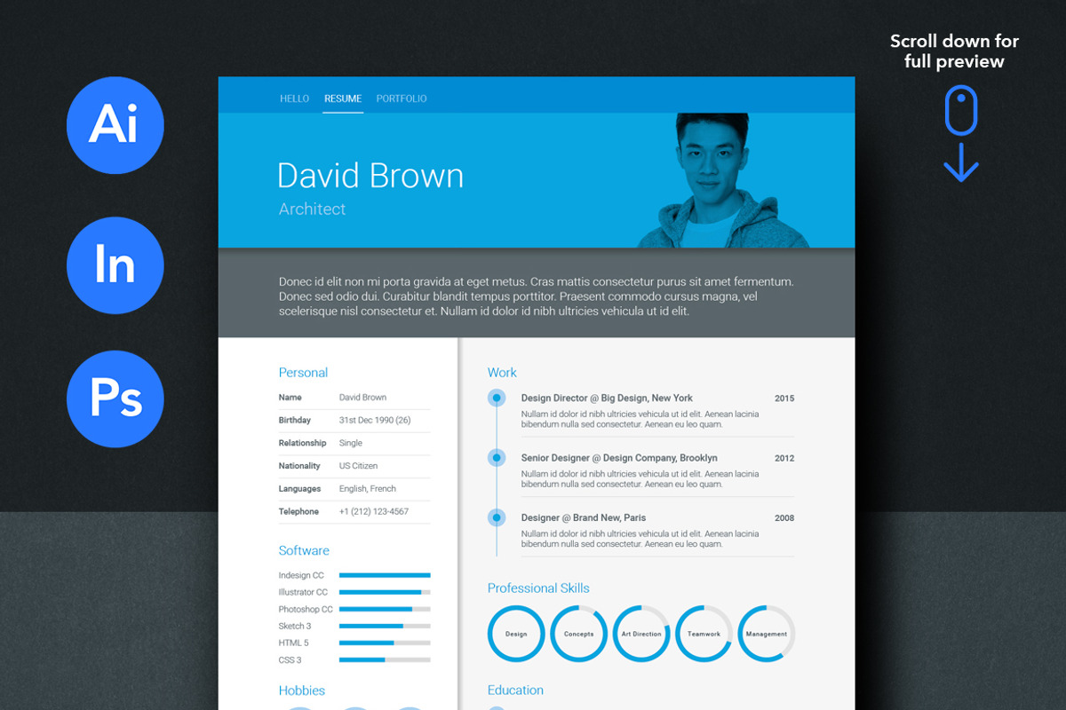 Material Resume Bundle, a Resume Template by ikono.me (Photo 3 of 6)