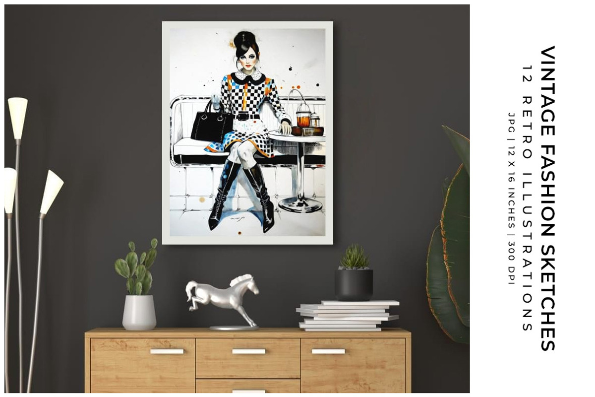 Vintage Fashion Sketches, a Person Illustration by Digital Art Creations (Photo 4 of 7)