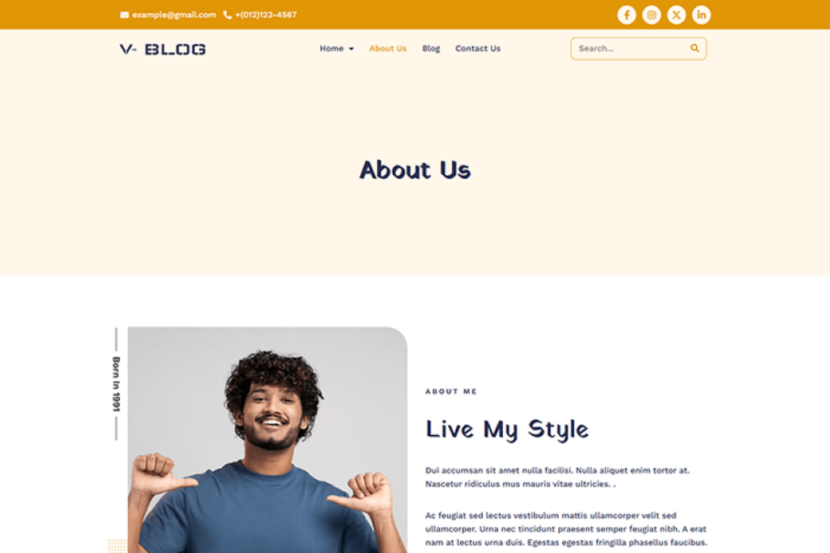 V-Blog Personal Blog Elementor Kit, a WordPress Template by Techeshta Solutions (Photo 3 of 5)