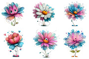 Quirky Flowers Clipart Whimsical, an Illustration by CreationArt (Thumbnail 4 of 5)