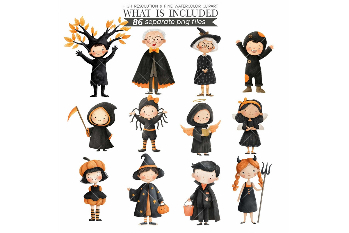 Cute Halloween Family Clipart, an Illustration by CharmClipart (Photo 4 of 8)